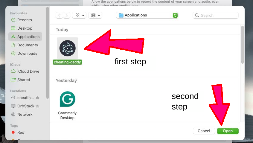 Select Application Screenshot